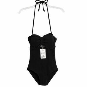 🏷️🖤NWT Halter Neck One-Piece Swimsuit w Cut Out Detail Size Medium